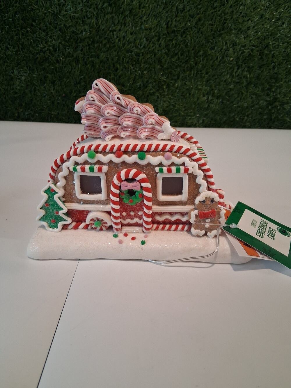 Target Bullseye Playground Light Up Ceramic Gingerbread Camper Christmas Village